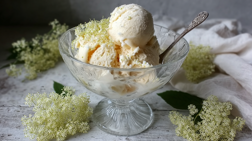 Iskrem med blomstersmak