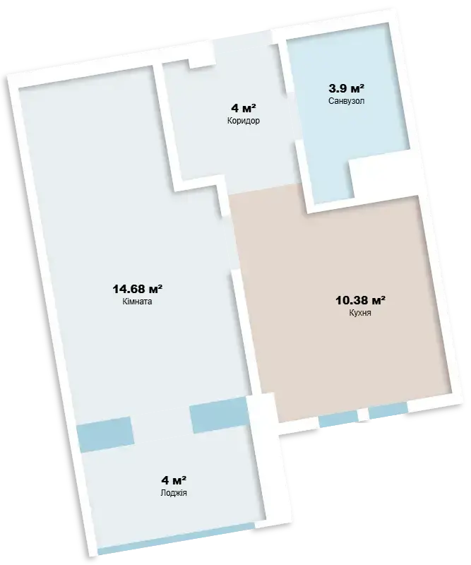 Планировка 1-комнатной квартиры в ЖК Comfort Hall