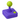 A purple joystick with a green ball handle and a green button