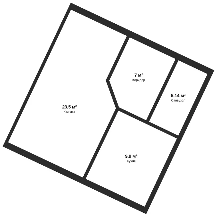 Планировка 1-комнатной квартиры в ЖК ЛесSky, от 42 м²
