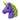 Purple and green 3D unicorn head