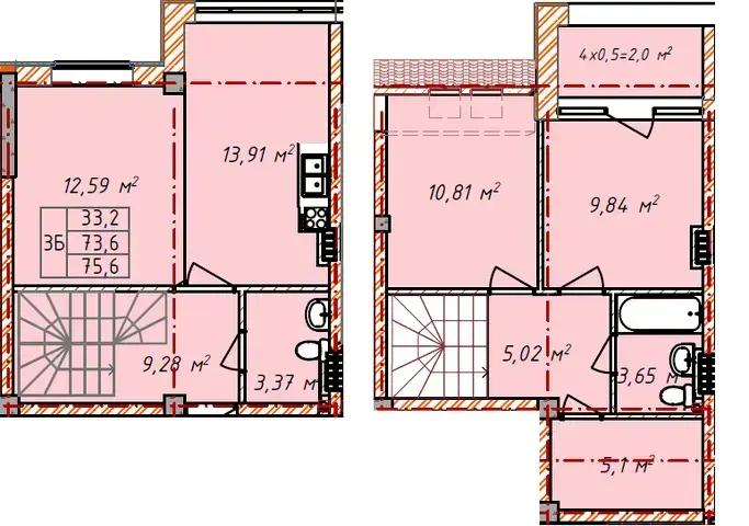 Планировка 3-комнатной квартиры в ЖК Comfort Hall