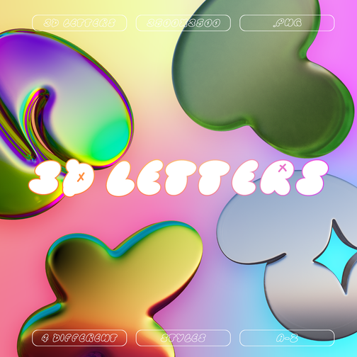 3D Letters PNG