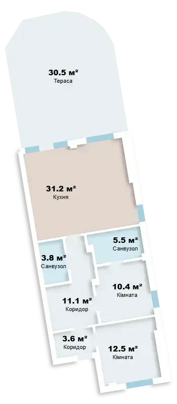 Планировка 3-комнатной квартиры в ЖК Comfort Hall