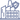  A dark blue outline icon showing a factory building with a shield and a checkmark on the right side.