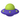 A purple UFO with a green dome and green circular lights around its rim