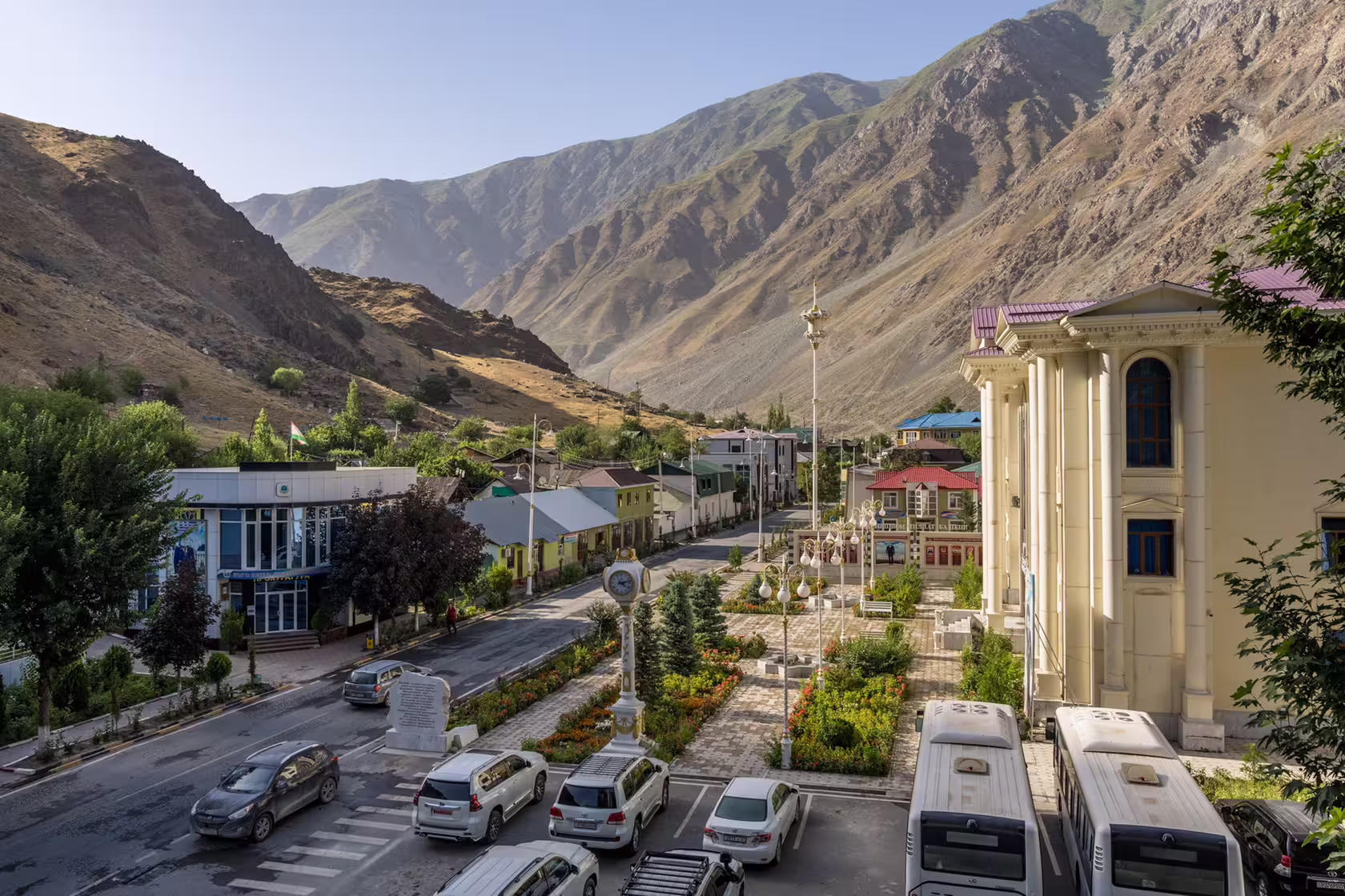 Traditional Pamiri village in the western Pamir Mountains, Tajikistan